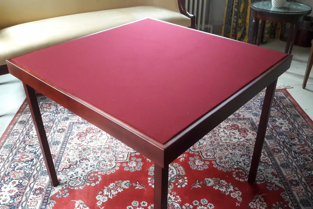 Table de bridge - feutre bordeaux